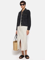 Jigsaw Natural 100% Cotton Denim Maxi Skirt - Image 4 of 7