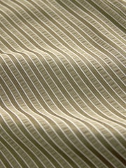 Khaki Green Stripe Long Sleeve Seersucker Texture Shirt - Image 6 of 6