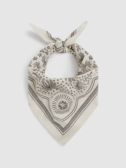 Reiss Champagne/Brown Venice Reiss | Ché Cotton Paisley Print Bandana - Image 3 of 4
