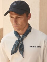 Reiss Navy/White Venice Reiss | Ché Cotton Paisley Print Bandana - Image 2 of 5