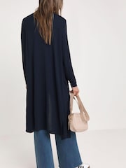 JD Williams Blue Longline Jersey Pocket Cardigan - Image 1 of 2