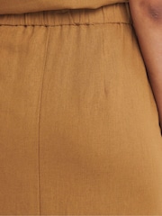 JD Williams Brown Linen Pencil Skirt - Image 4 of 4
