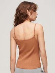 Superdry Brown Athletic Essentials Button Down Cami Top - Image 2 of 6