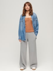 Superdry Brown Athletic Essentials Button Down Cami Top - Image 3 of 6