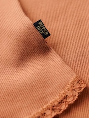 Superdry Brown Athletic Essentials Button Down Cami Top - Image 5 of 6
