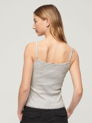 Superdry Grey Athletic Essentials Button Down Cami Top - Image 2 of 3