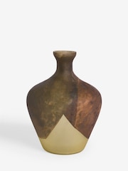 French Connection Brown & Ochre Dip Effect Vase - Image 3 of 4