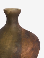 French Connection Brown & Ochre Dip Effect Vase - Image 4 of 4