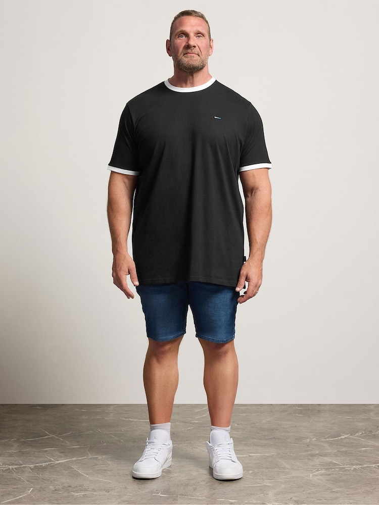 Svart - Lång - BadRhino Big & Tall Ringer T-shirt - Bild 2 av 4