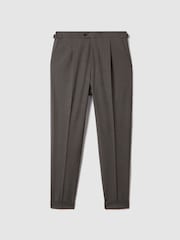 Reiss Brown Rumble Slim Fit Wool Blend Puppytooth Trousers - Image 2 of 6