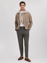 Reiss Brown Rumble Slim Fit Wool Blend Puppytooth Trousers - Image 3 of 6