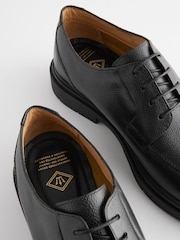 Black Tumbled Leather Apron Shoes - Image 6 of 7