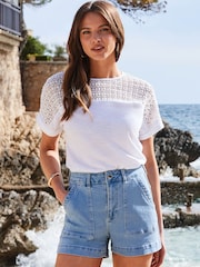 Sosandar Blue Utility Denim Shorts - Image 5 of 5