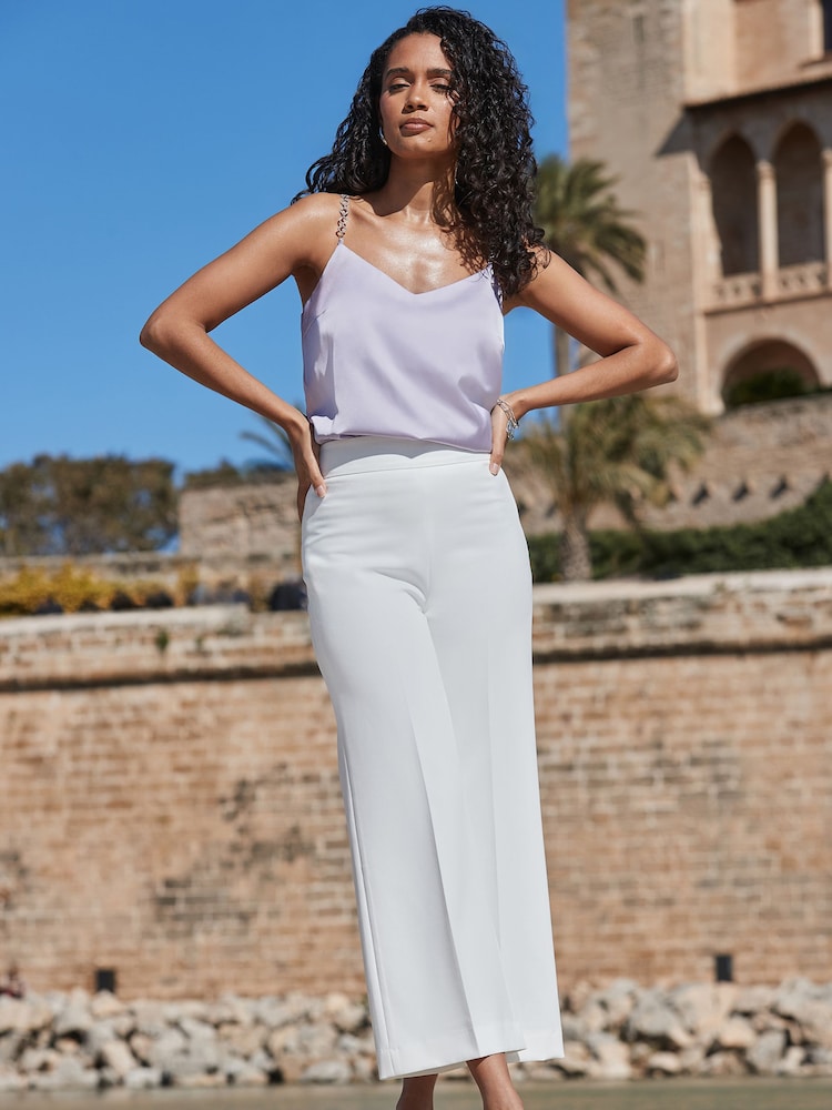 Sosandar White Culottes With Belt - Image 5 of 5