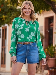 Sosandar Bluse mit Paisley-Print und Bindedetail - Bild 1 von 5