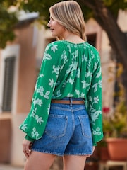 Sosandar Bluse mit Paisley-Print und Bindedetail - Bild 3 von 5
