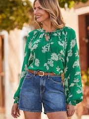 Sosandar Bluse mit Paisley-Print und Bindedetail - Bild 5 von 5