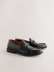 Black Penny Loafers With Snaffle Trim - Image 3 of 6