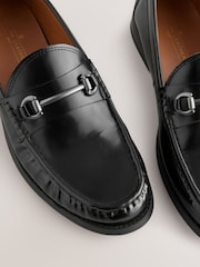 Black Penny Loafers With Snaffle Trim - Image 6 of 6