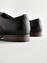 Black Embossed Oxford Wingcap Brogue Shoes - Image 6 of 6