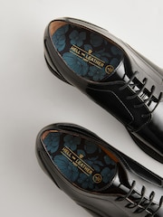 Black High-Shine Square Toe Derby Shoes - Image 5 of 7
