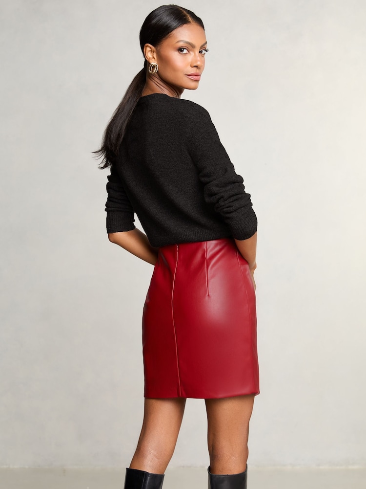Lipsy Red Faux Leather Mini Skirt - Image 4 of 4 Lipsy Red Faux Leather Mini Skirt - Image 4 of 4