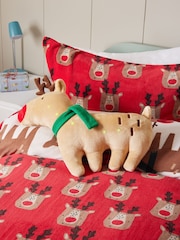 Reindeer Light Up Christmas Cushion - Image 1 of 5