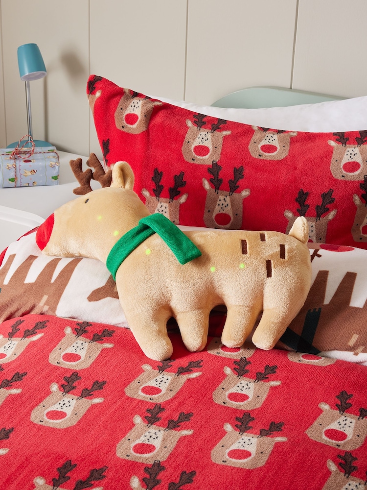 Reindeer Light Up Christmas Cushion - Image 1 of 5