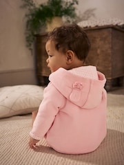 Pink Baby Hooded 100% Cotton Jacket (0mths-2yrs) - Image 3 of 12