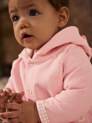 Pink Baby Hooded 100% Cotton Jacket (0mths-2yrs) - Image 4 of 12