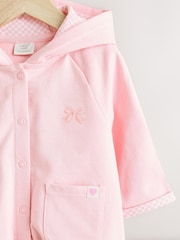 Pink Baby Hooded 100% Cotton Jacket (0mths-2yrs) - Image 8 of 12