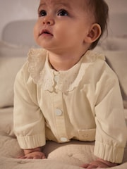 Cream Denim Embroidered Collar 100% Cotton Jacket (0mths-2yrs) - Image 11 of 11
