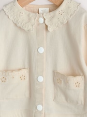 Cream Denim Embroidered Collar 100% Cotton Jacket (0mths-2yrs) - Image 3 of 11