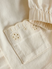 Cream Denim Embroidered Collar 100% Cotton Jacket (0mths-2yrs) - Image 4 of 11