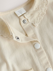 Cream Denim Embroidered Collar 100% Cotton Jacket (0mths-2yrs) - Image 5 of 11