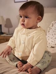Cream Denim Embroidered Collar 100% Cotton Jacket (0mths-2yrs) - Image 6 of 11