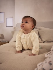 Cream Denim Embroidered Collar 100% Cotton Jacket (0mths-2yrs) - Image 9 of 11