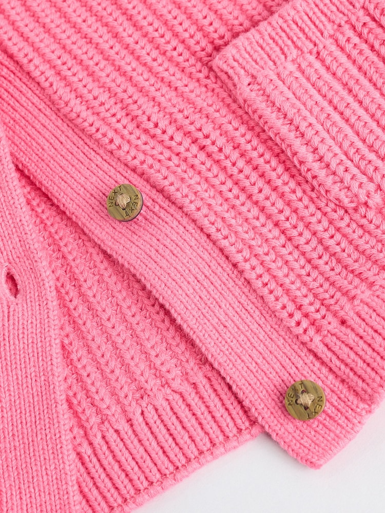 Pink Smile Button Cardigan (0mths-2yrs) - Image 10 of 11