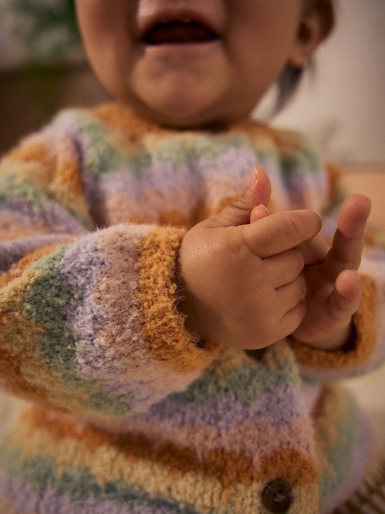 Multi Knitted Stripe Baby Cardigan (0mths-2yrs) - Image 4 of 9