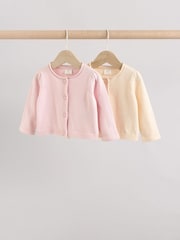 Pink/Neutral - 100 % Baumwoll-Cardigans im 2er-Pack (0 Monate-3 Jahre) - Bild 1 von 1