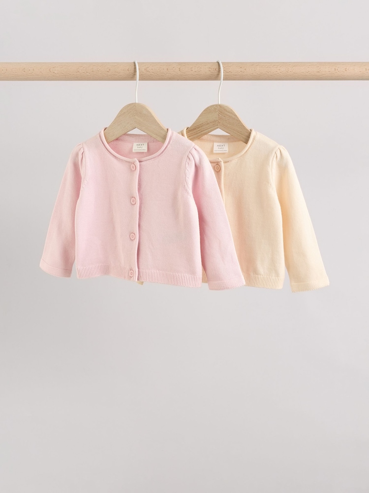 Pink/Neutral - 100 % Baumwoll-Cardigans im 2er-Pack (0 Monate-3 Jahre) - Bild 1 von 1