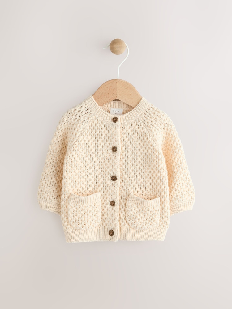 Ecru Knitted Button Cardigan (0mths-2yrs) - Image 2 of 7