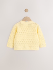 Yellow Baby Knitted 100% Cotton Cardigan (0mths-2yrs) - Image 2 of 5