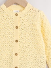 Yellow Baby Knitted 100% Cotton Cardigan (0mths-2yrs) - Image 3 of 5