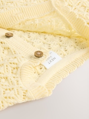 Yellow Baby Knitted 100% Cotton Cardigan (0mths-2yrs) - Image 4 of 5