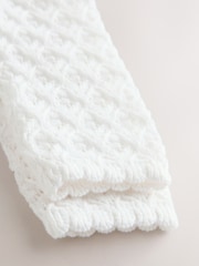 White Pointelle Baby Knitted 100% Cotton Cardigan (0mths-2yrs) - Image 6 of 6