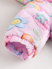 Pink Printed Baby Puffer Coat (0mths-2yrs) - Image 7 of 8