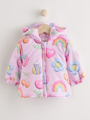 Pink Printed Baby Puffer Coat (0mths-2yrs) - Image 8 of 8