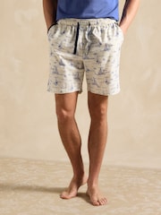 Joules Harford Blue Toile de Jouy Nightwear Set With Packable Travel Bag - Image 7 of 8