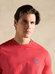 Joules Harford Red Nightwear Set With Packable Travel Bag - Image 3 of 8